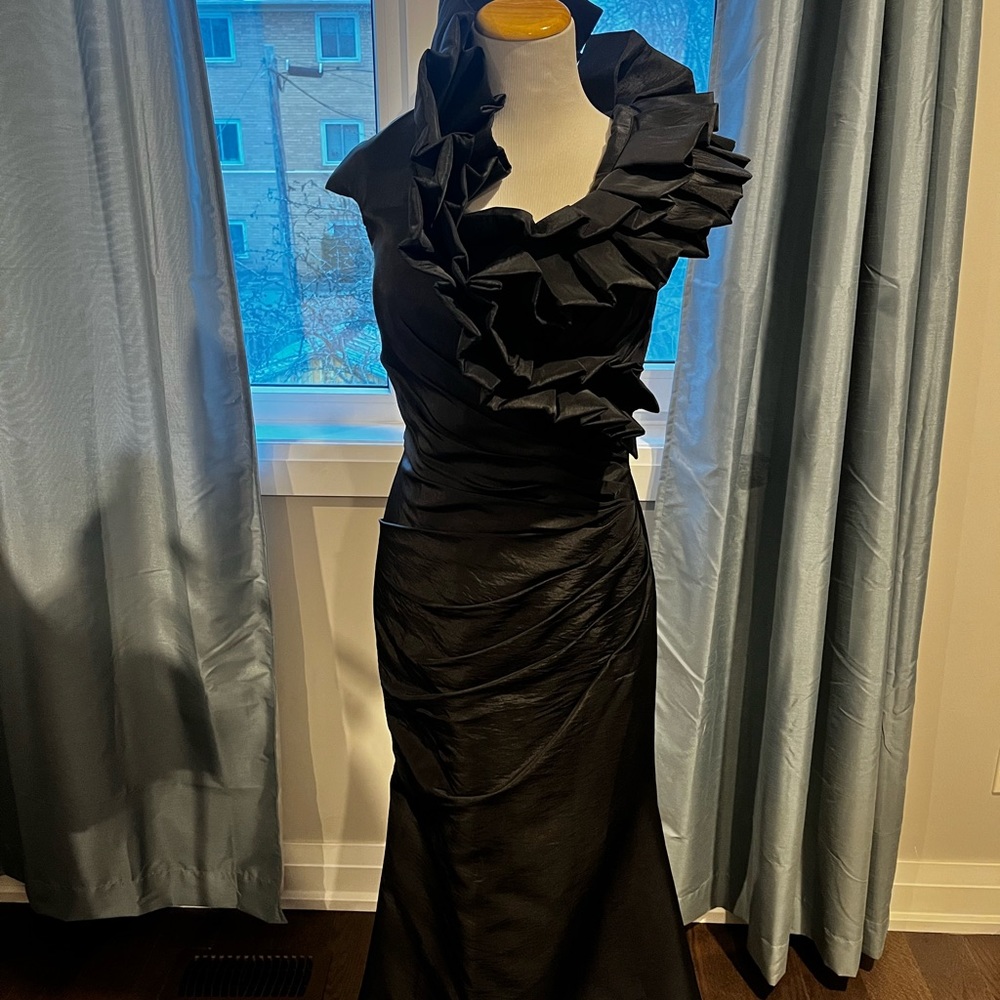 Black taffeta gown